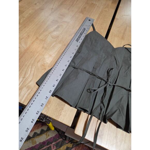 NWT Emerson Lang sage green spaghetti strap pleated blouse cotton woven - Picture 5 of 8